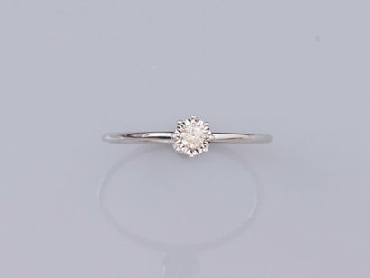 Solitaire in white gold 750°/°° (18K), set...