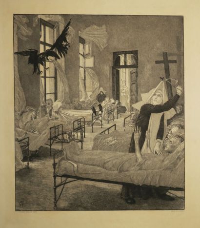 null KLINGER Max (1857 - 1920) - "La peste". 1903. Eau-forte originale. Signée des...