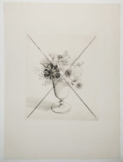 null HASEGAWA Kiyoshi (Né à Yokohama en 1891) - "Anémones et fleurs des champs"....