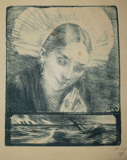 null BESNARD Albert (1849 - 1934) - "La Bolognaise". 1896. Rare lithographie originale...