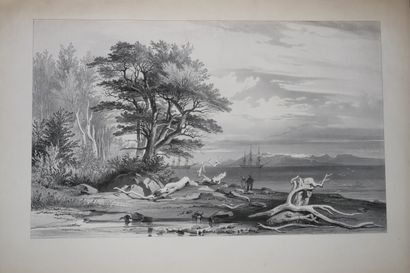 null CHILI - "PORT FAMINE, Détroit de MAGELLAN". 1846. Deux lithographies par Emile...