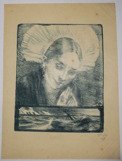 null BESNARD Albert (1849 - 1934) - "La Bolognaise". 1896. Rare lithographie originale...