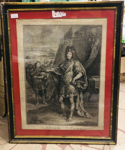null SIMON Pierre - LOUIS XIV - Grand PORTRAIT en pied de LOUIS XIV - "Ludovicus...