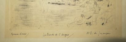 null DUNOYER DE SEGONZAC André (1884-1974) - "Les Bords de l'Argens". 1935. Eau-forte....