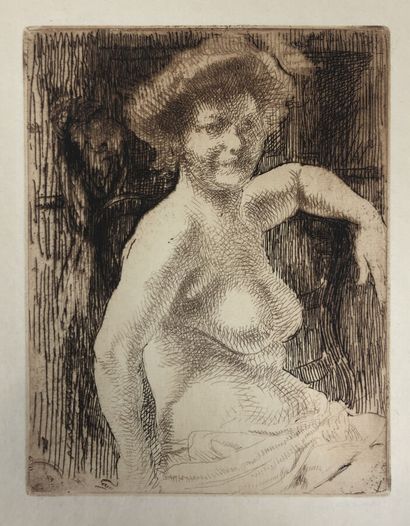 null BESNARD Albert (1849 - 1934) - "Femme blonde à sa toilette". 1911. Réunion de...