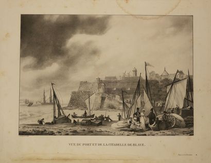 null GIRONDE (33) - "VUE du PORT et de la CITADELLE DE BLAYE". Entre 1823 et 1832....