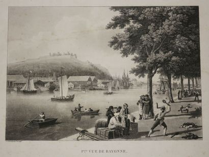 null PYRENEES-ATLANTIQUES (64) - PAYS-BASQUE - "1ère VUE de BAYONNE". Entre 1823...