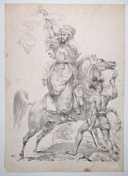 null GROS Antoine-Jean, Baron (1771-1835) - "Chef de Mamelucks à cheval appelant...