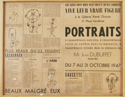 null CATALOGUE de l'EXPOSITION de Jean DUBUFFET tenue du 7 au 31 octobre 1947 à la...