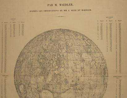 null LUNE - "CARTE GENERALE DE LA LUNE dessinée par M. Maedler (1794-1874) ; d'après...