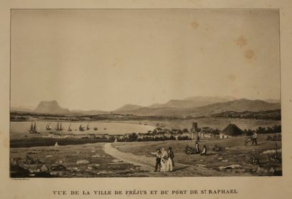 null VAR (83) - GARNERAY - "VUE de la ville de FREJUS et du Port de ST RAPHAËL"....