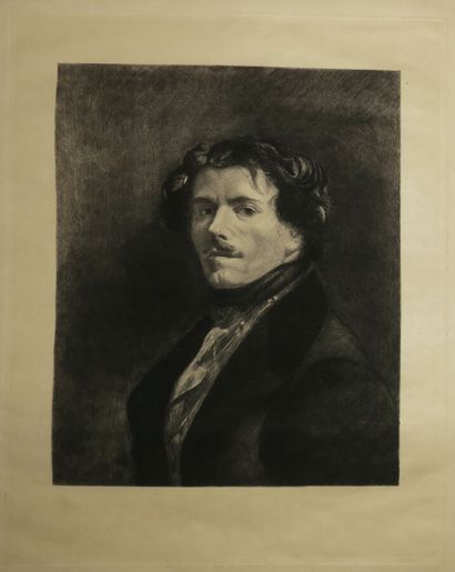 null PORTRAIT d'Eugène DELACROIX (1798 - 1863) - Eau-forte gravée d'après un portrait...