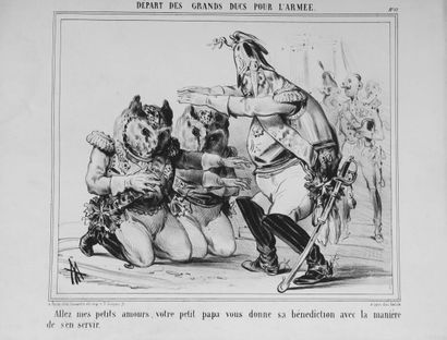 null GUERRE DE CRIMEE / RUSSIE - Réunion de 3 lithographies originales circa 1854...