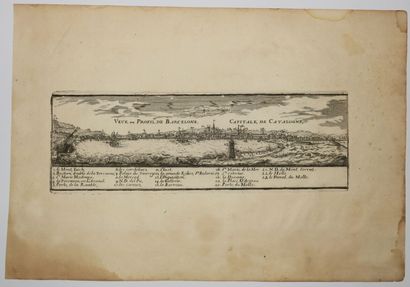 null ESPAGNE - BARCELONE - "Veue ou Profil de BARCELONE, Capitale de CATALOGNE"....