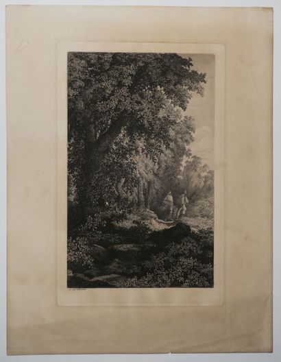 null MALARDOT Charles André (1817-1861) - [Dans la forêt]. Eau-forte originale. Epreuve...