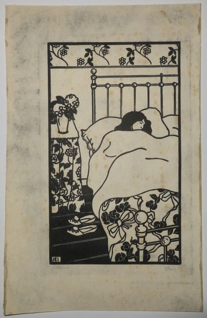 null LABOUREUR Jean-Emile (1877 - 1943) - "Réveil". (Planche de la suite "Toilettes")....