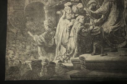 null REMBRANDT H. van Rijn (1606 1669) - "Le Christ devant Pilate, grande planche"...