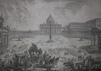 null PIRANESI Giovanni Battista (1720 - 1778) - "Veduta della Basilica, e Piazza...