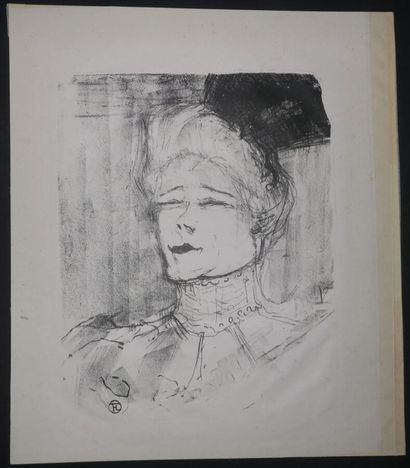 null TOULOUSE-LAUTREC Henri de (1864 - 1901) - "Jeanne Granier". 1898. Lithographie...