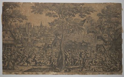 BORCHT Peeter van, le vieux (ca. 1535-1608) - "Foire paysanne". 1559. Eau-forte...