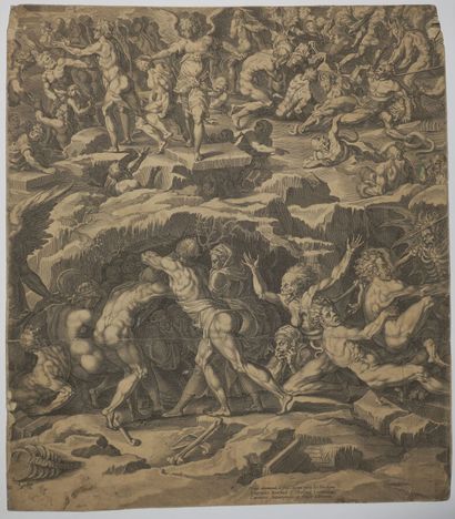  JODE Pieter de l'ancien (1570-1634) - "Le Jugement dernier". 2 planches (sur 12)...