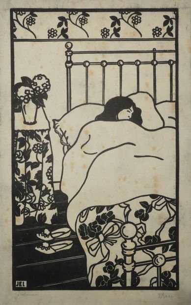 null LABOUREUR Jean-Emile (1877 - 1943) - "Réveil". (Planche de la suite "Toilettes")....