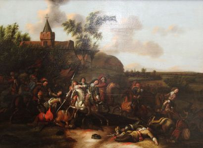  VEER Abraham (Rotterdam 1635-1674) : « Combat...