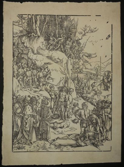  DÜRER Albrecht (1471 1528) - "Le martyre des dix mille Chrétiens". c.1496-1497....