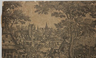  BORCHT Peeter van, le vieux (ca. 1535-1608) - "Foire paysanne". 1559. Eau-forte...