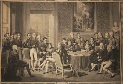 null ISABEY Jean-Baptiste (d'après) (1767-1855) - "Congrès de Vienne". 1819. Grande...