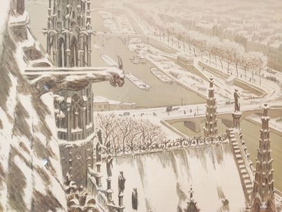 null RIVIERE Henri (1864 - 1951) - "From the top of the towers of Notre Dame", 1900....