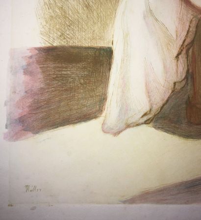 null MÜLLER Alfredo (1869 - 1939) - "L'été (Femme assise)". 1899. Gravure originale...