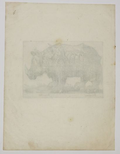 null TEMPESTA Antonio (1555 - 1630) - RHINOCEROS. "Rhinocerons/Rinoceronte". c.1620....