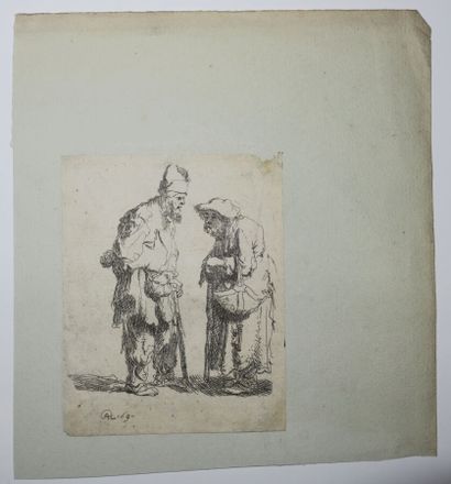 null REMBRANDT Harmenszoon van Rijn (1606 1669) - "Beggar and Wench". c. 1630. Original...