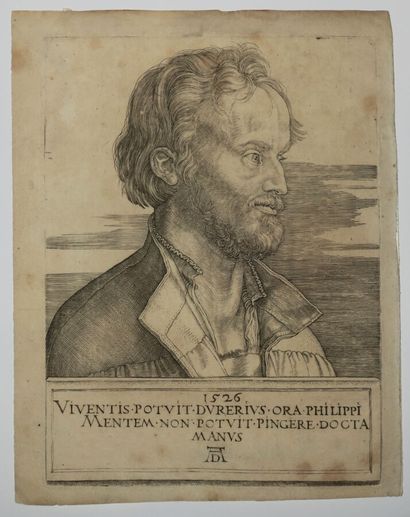 null DÜRER Albrecht (1471 - 1528) - "Portrait of Philippe Mélanchton". 1526. Original...