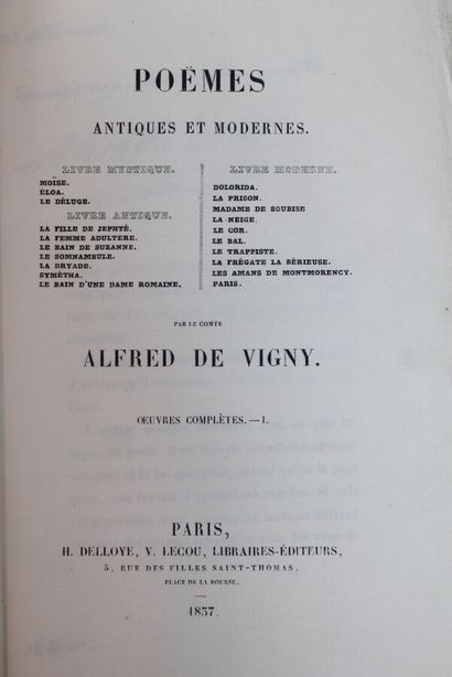 null VIGNY (Alfred de): Les Destinées. Poëmes philosophiques. Paris, Lévy, 1864;...