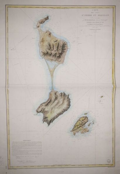 null "MAP OF THE ISLANDS ST PIERRE AND MIQUELON, surveyed in 1841 by Mr. J. de la...