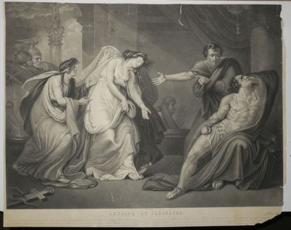 null "ANTOINE and CLEOPATRA" (Antony desperate while Eros tries to make him pay attention...