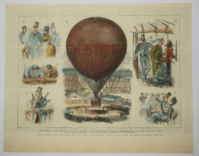 null MONTGOLFIERE - "The great captive BALLOON at the TUILERIES, Paris". c.1878....