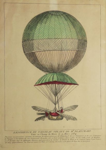 null BALLON - MONTGOLFIERE - "Experience of the flying ship of Mr BLANCHARD made...