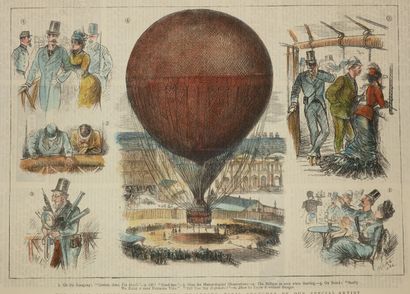 null MONTGOLFIERE - "The great captive BALLOON at the TUILERIES, Paris". c.1878....
