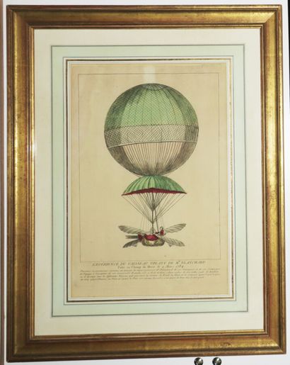 null BALLON - MONTGOLFIERE - "Experience of the flying ship of Mr BLANCHARD made...
