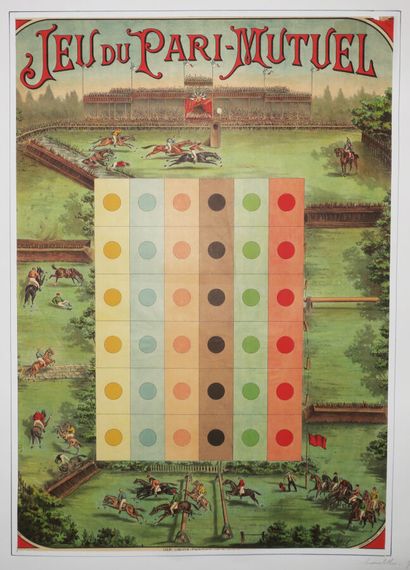 null "GAME OF BETTING" (HORSES). ca. 1885. Chromolithography. Fine wove paper. Printed...