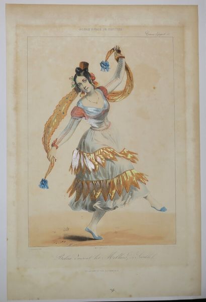 null DANCE - BOLERO - "Bolera dancing the Mollares of SEVILLE (Spain)". 19th century....
