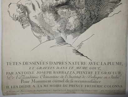 null BARBAZZA Antonio Giuseppe (1722 - après 1780) - Page de titre pour "Têtes dessinées...