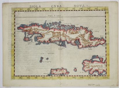 null CUBA - RARE MAP of the XVIIth - "ISOLA CUBA NOVA (& JAMAICA, ISOLA ESPANOLA)"....