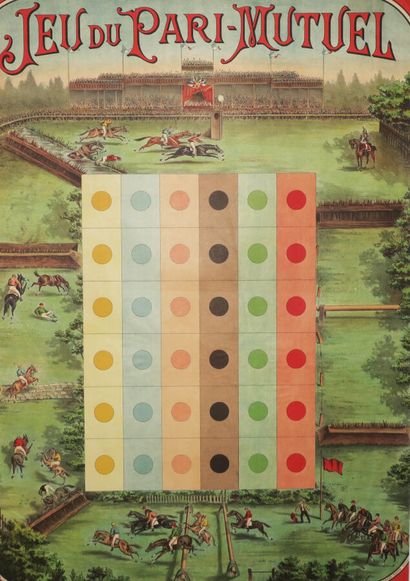 null "GAME OF BETTING" (HORSES). ca. 1885. Chromolithography. Fine wove paper. Printed...