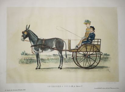 null CHEVAUX & CALECHE - "Crews in Paris (Pl.4, series C)". c.1893. Lithograph by...