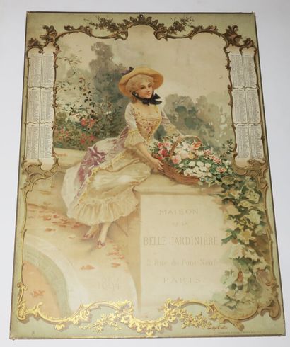 null CALENDRIER BELLE JARDINIERE de 1894, illustré par Lucius Rossi (1846 - 1913)...