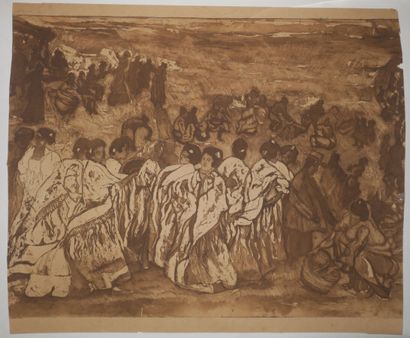 null ITURRINO Francisco (1864 - 1924) - Meeting of 2 engravings: "Romeria" & [Dance]....